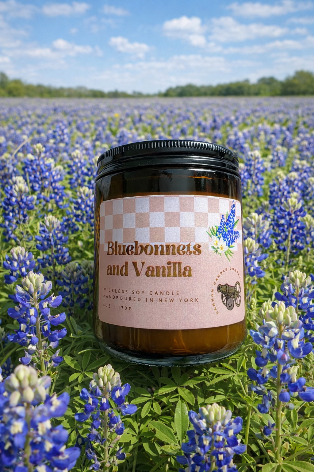 Bluebonnets and Vanilla Wickless Candle